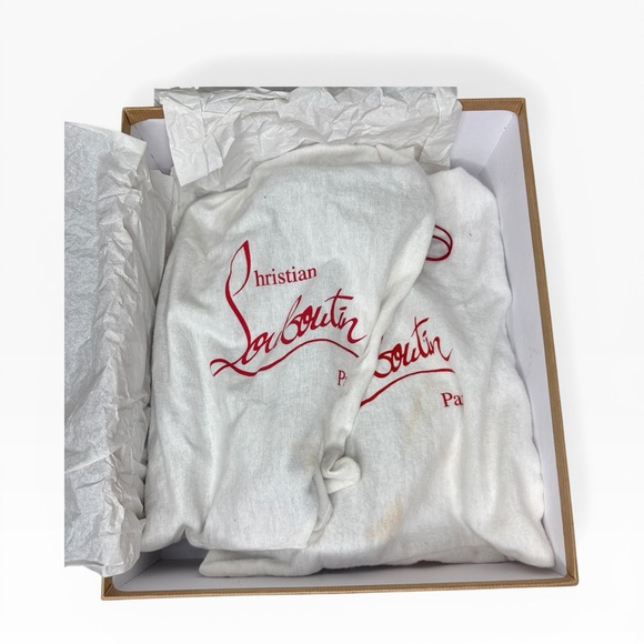 Christian Louboutin Black Leather Cutout Heeled Boots Size 38 - Picture 9 of 11